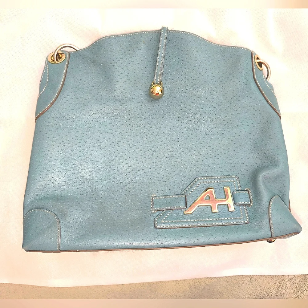 Anya Hindmarch Elrod Hibo Bag Petrol Blue Leather